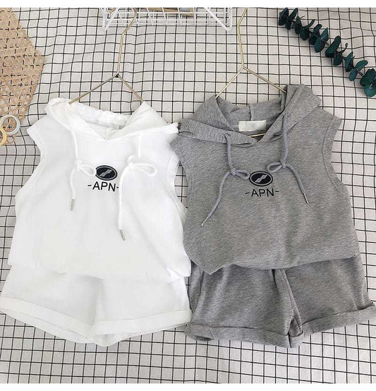 Girl's Cotton Hoodie 2 Pcs Set