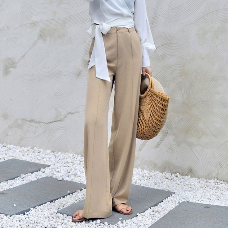 Front Seam Wide Leg Dress Pants