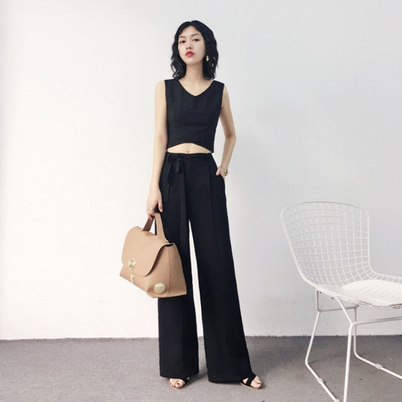 Front Seam Wide Leg Dress Pants