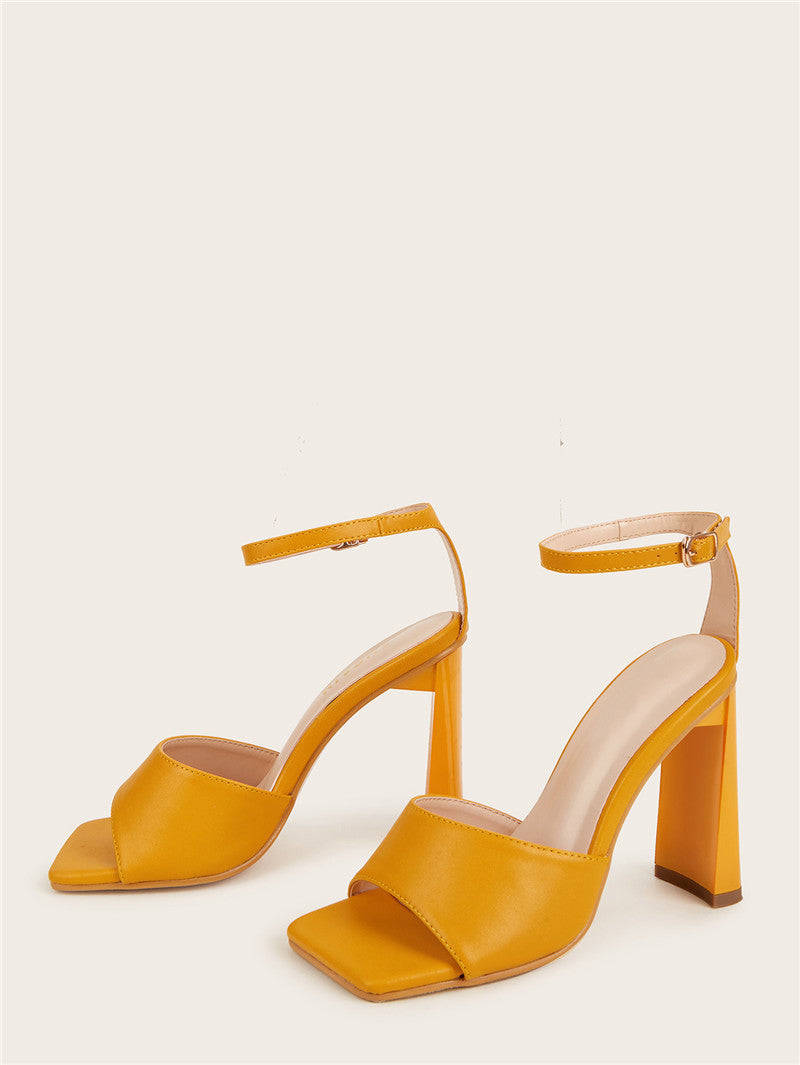 Women's Open-Toe Buckle -Style High Heels