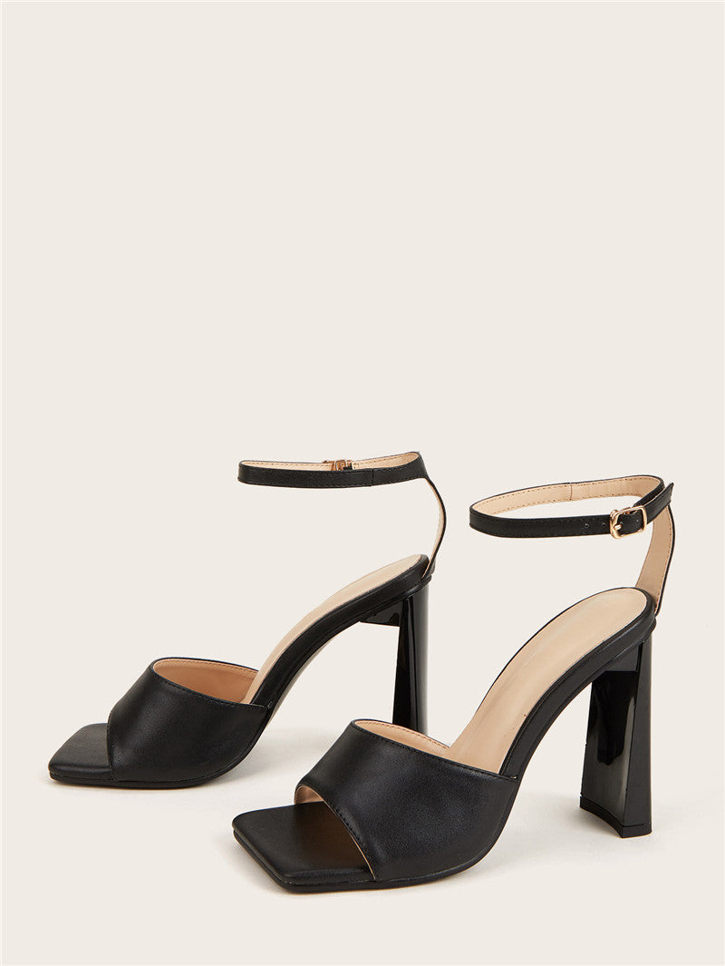 Women's Open-Toe Buckle -Style High Heels