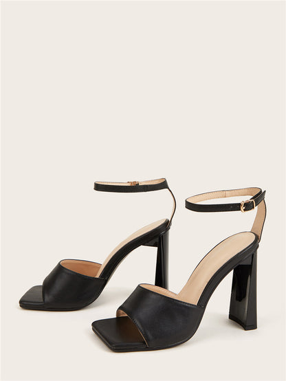 Women's Open-Toe Buckle -Style High Heels