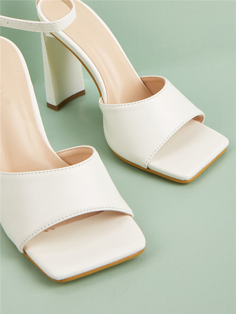 Women's Open-Toe Buckle -Style High Heels