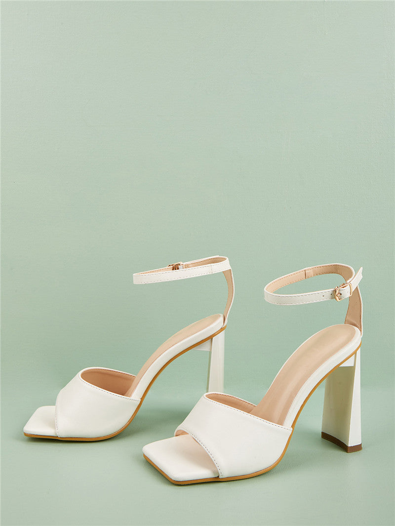 Women's Open-Toe Buckle -Style High Heels