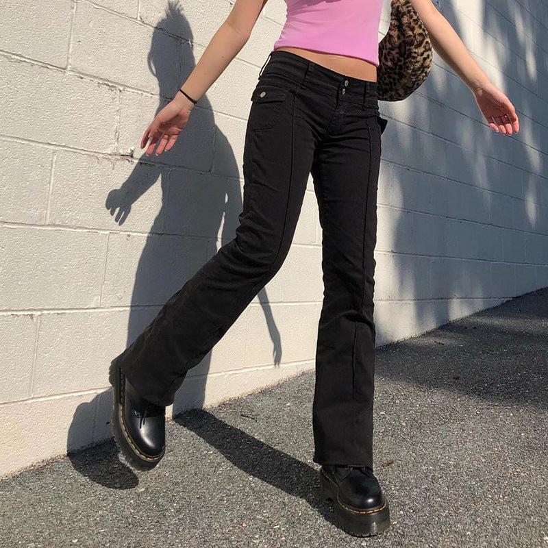 Low Rise Retro Fitted Pants