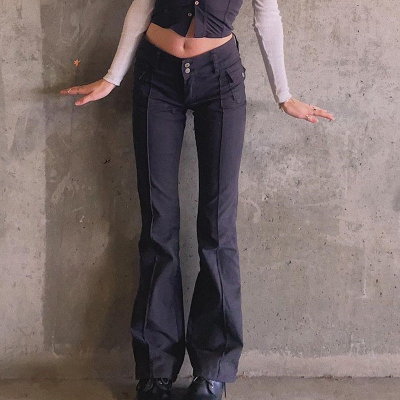 Low Rise Retro Fitted Pants