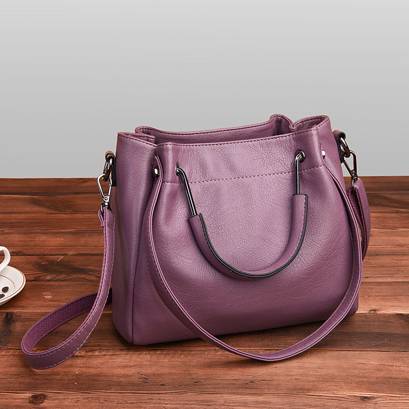 Women's Soft Leather Bucket Bag