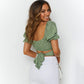 Petal-sleeved Midriff Top