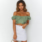 Petal-sleeved Midriff Top