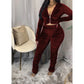 Women's Zippered Sports 2 Pcs Set