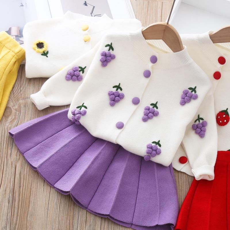 Girl's 2 Pcs British Knit Suit