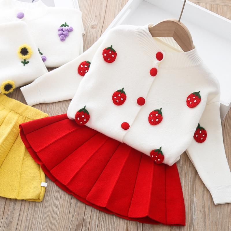 Girl's 2 Pcs British Knit Suit