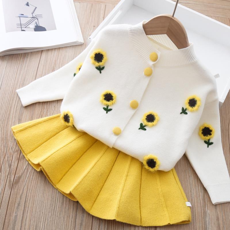 Girl's 2 Pcs British Knit Suit