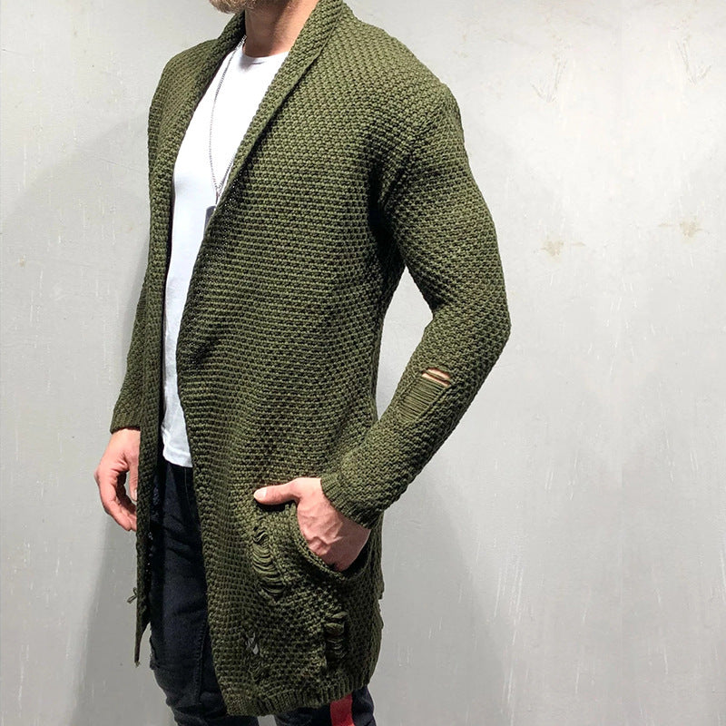 Long Knitwear Sweater Cardigan For Men