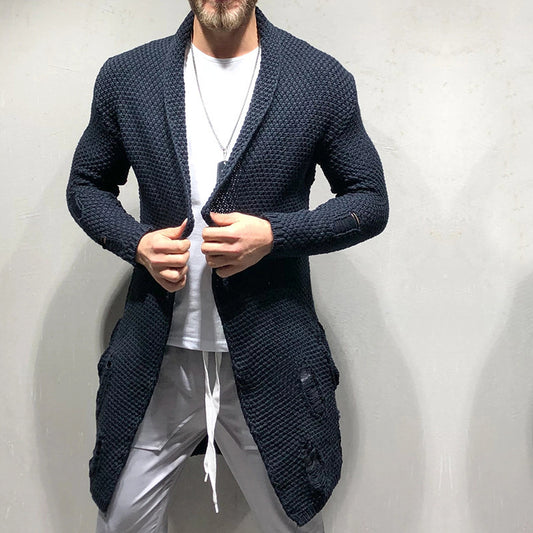 Long Knitwear Sweater Cardigan For Men
