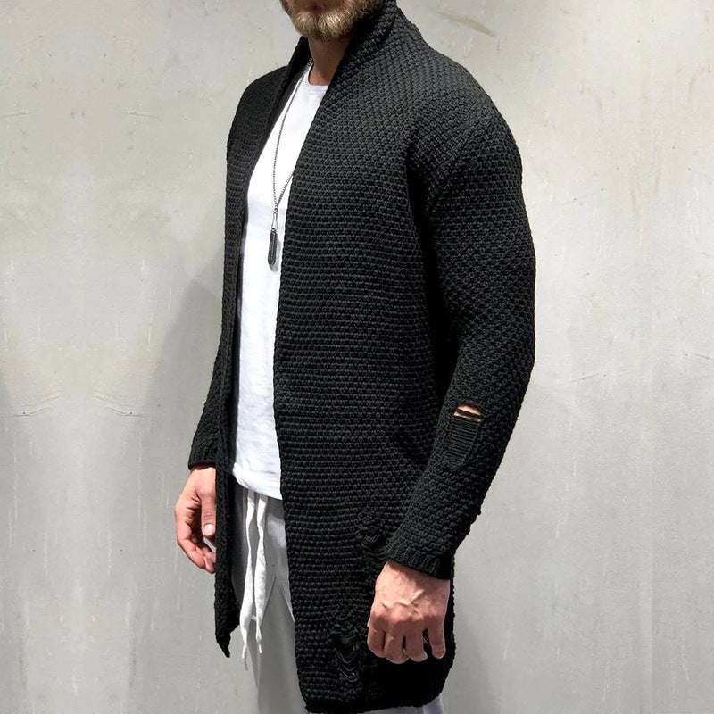 Long Knitwear Sweater Cardigan For Men