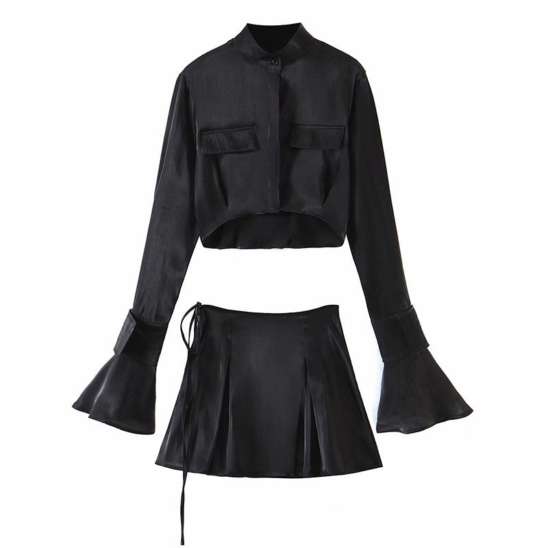 Spice Girl Satin Bandage Skirt Suit