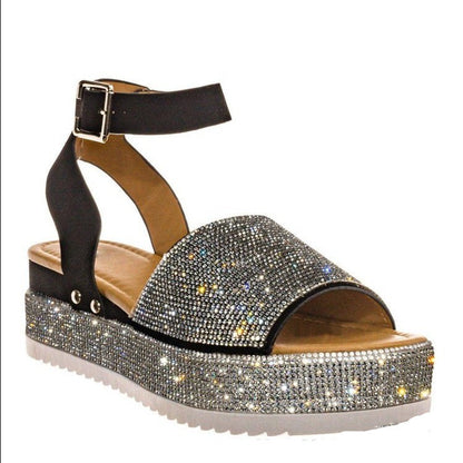 Rhinestone Platforms Sandals