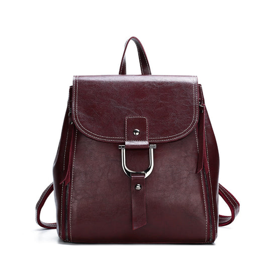 Oily leather Multi-function Backpack