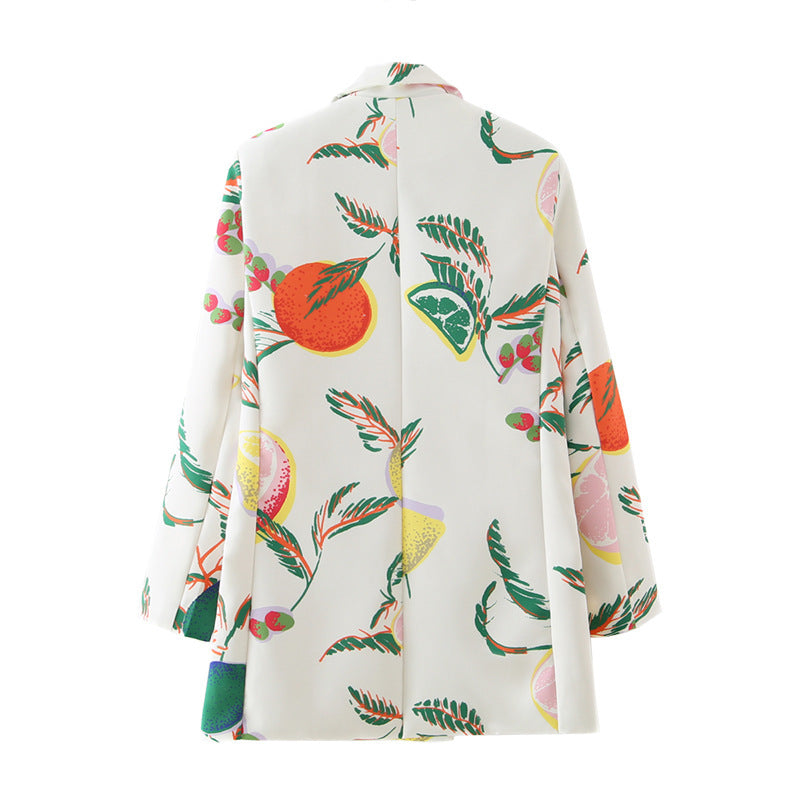 Fruit Print Suit Jacket