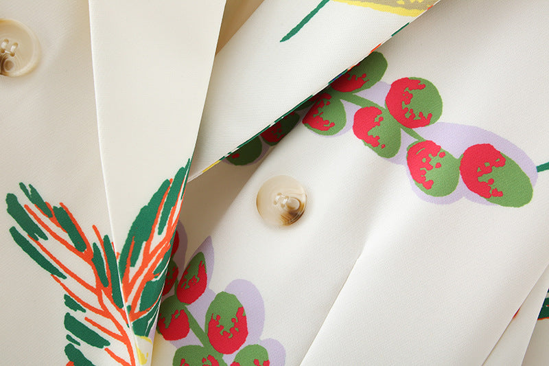Fruit Print Suit Jacket