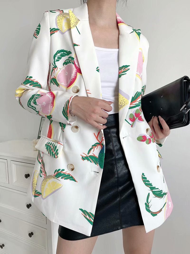 Fruit Print Suit Jacket
