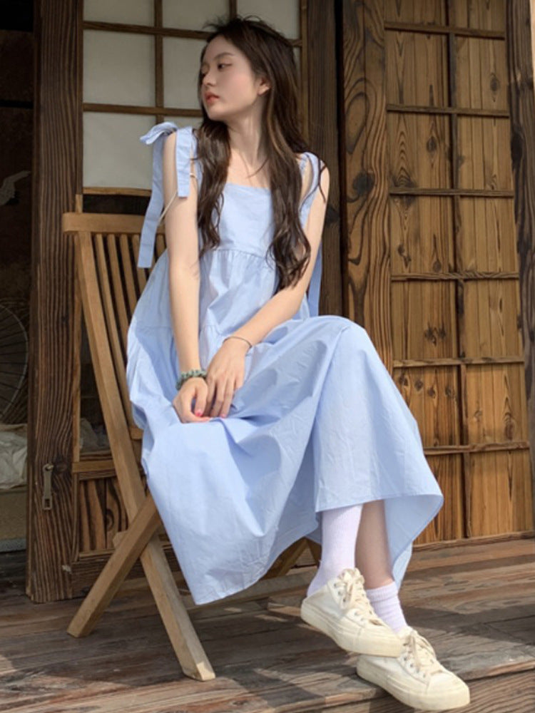 Girls Bow-Knot Suspender Dress