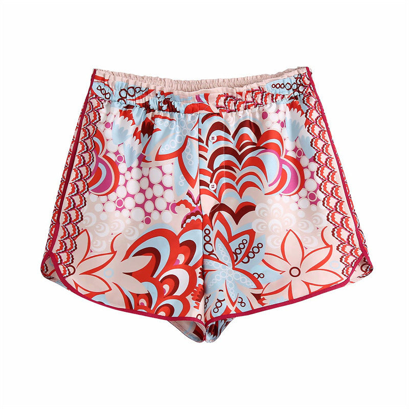 Retro Elastic High Waist Stretch Shorts