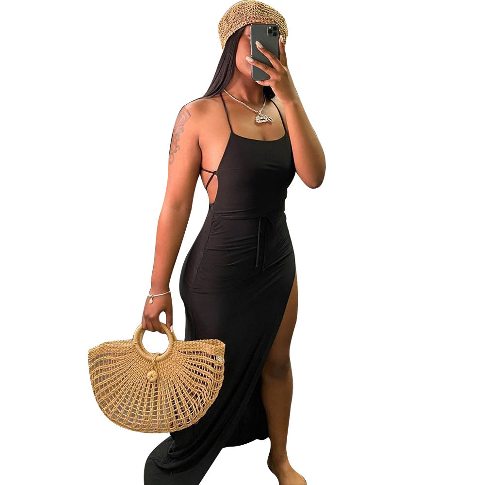 Cotton Asymmetrical Backless Dress