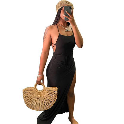 Cotton Asymmetrical Backless Dress