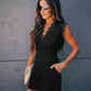 V-neck Lace Trim Stitching  Jumpsuit