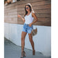Fringed Denim Shorts