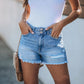 Fringed Denim Shorts