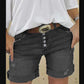 Ladies Button Up Denim Shorts
