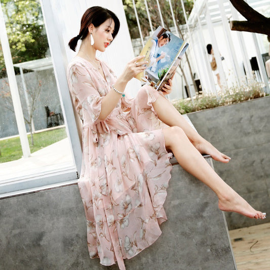 Women's Floral 100% Chiffon Dress