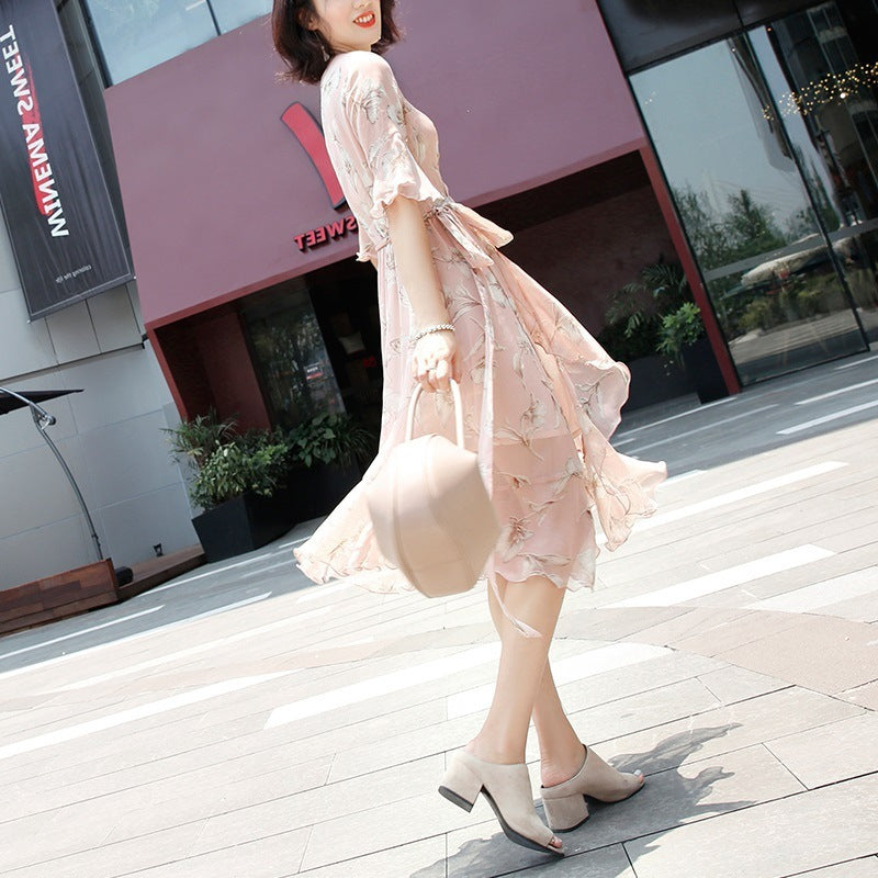 Women's Floral 100% Chiffon Dress