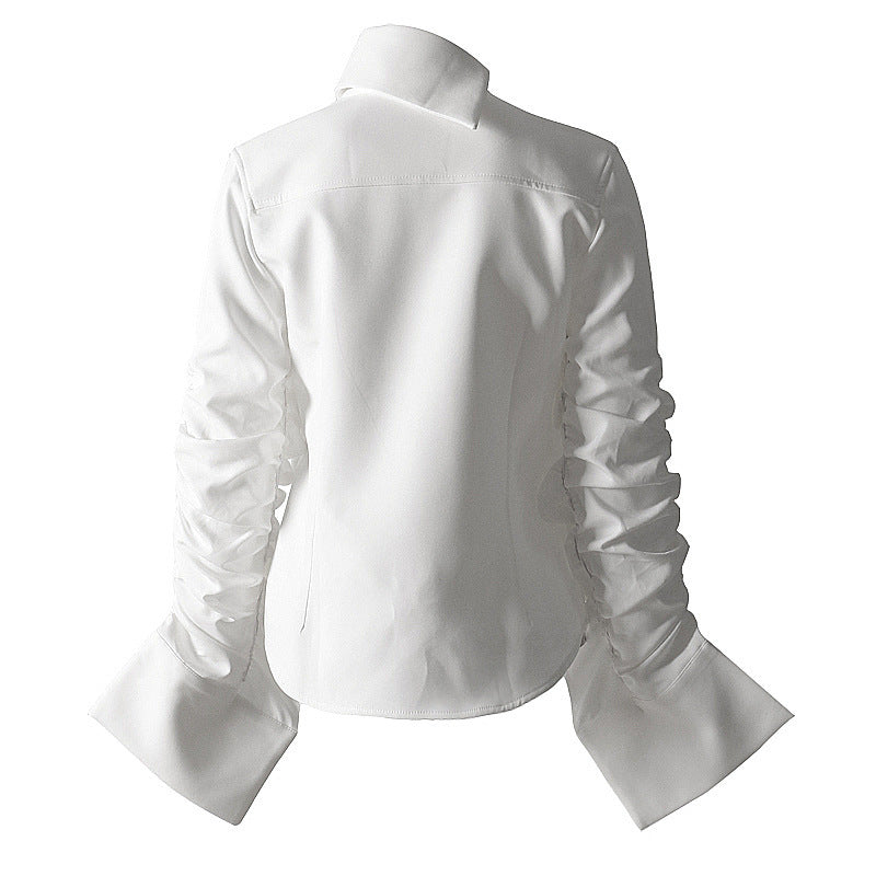 Women's Asymmetrical Pleated Shirt