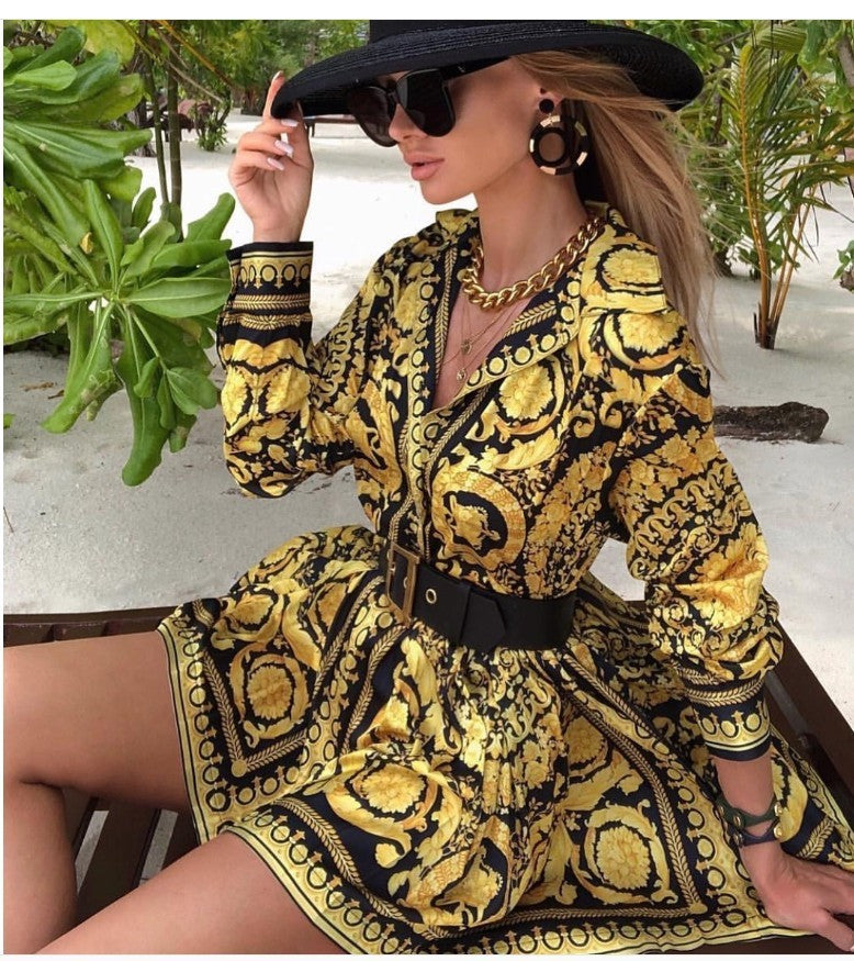 Totem Printed Collared Dress