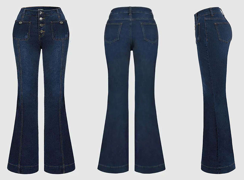 Ladies Bell Bottom Stretch Jeans