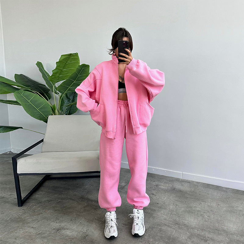 2 Pcs Sports Suits with  Drawstring Trousers