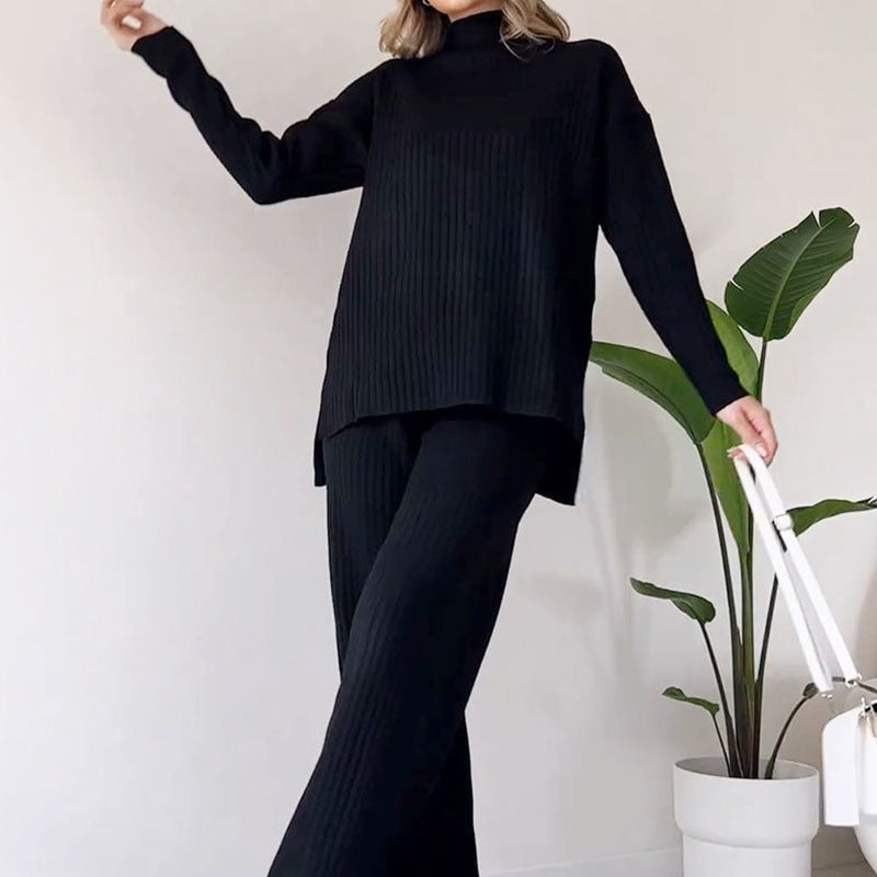 2 PCS Turtleneck Knitted Suit