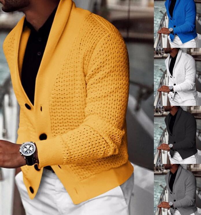 Stand-Up Collar Sweater Cardigan For Men