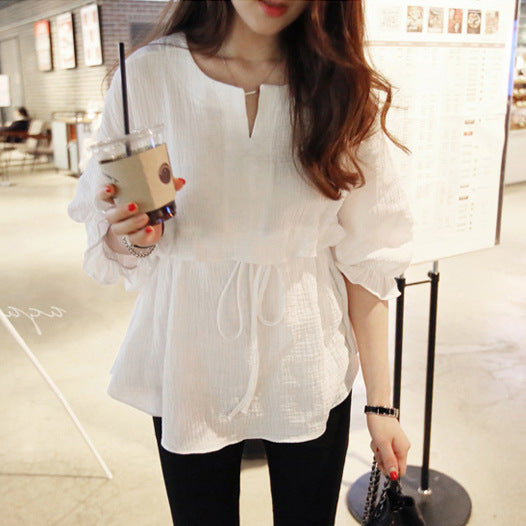 Women's Loose Cotton & Linen Top
