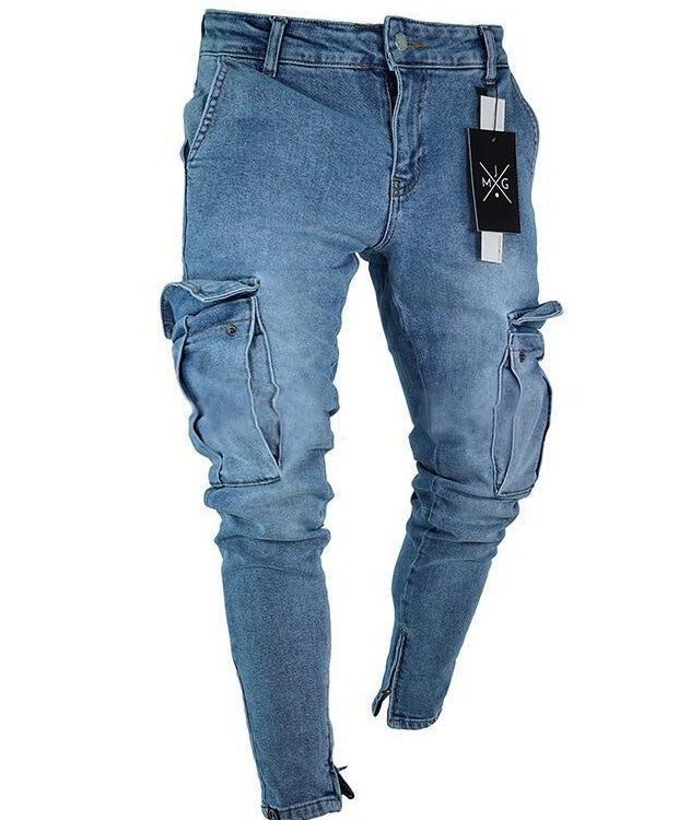 Men's Denim Cargo Pants