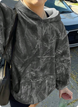 Long Sleeve Jungle Maple Leaf Design Hoodie For Women