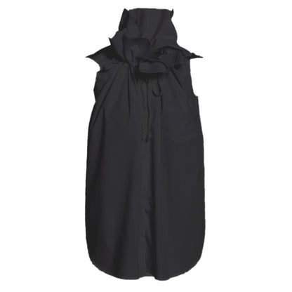 Women's Sleeveless Standing  Collar Shirt