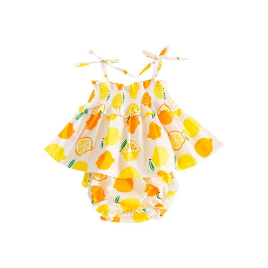Girl's Lemon Suspender Dress