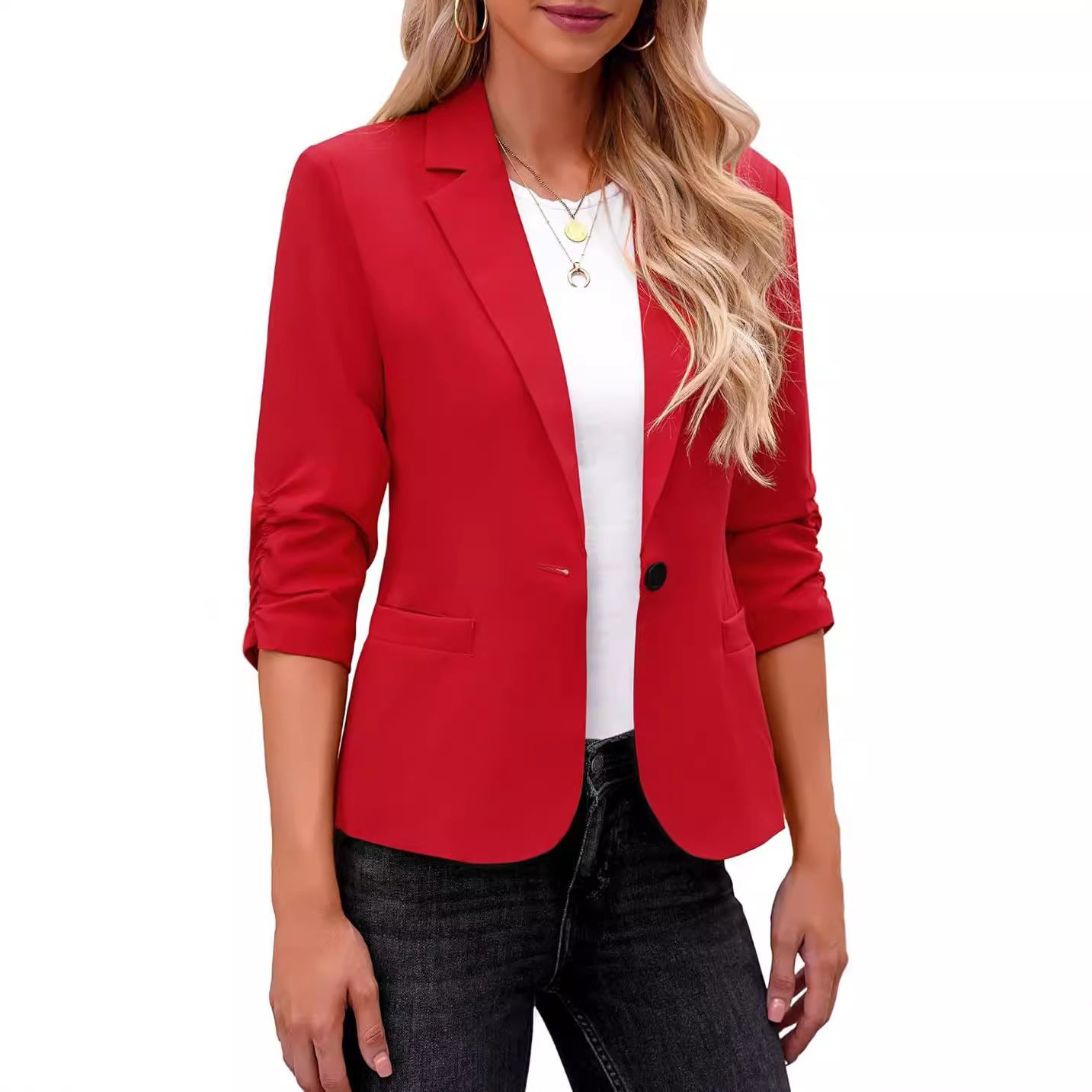 Women's Three-quarter Sleeve Suit Jacket