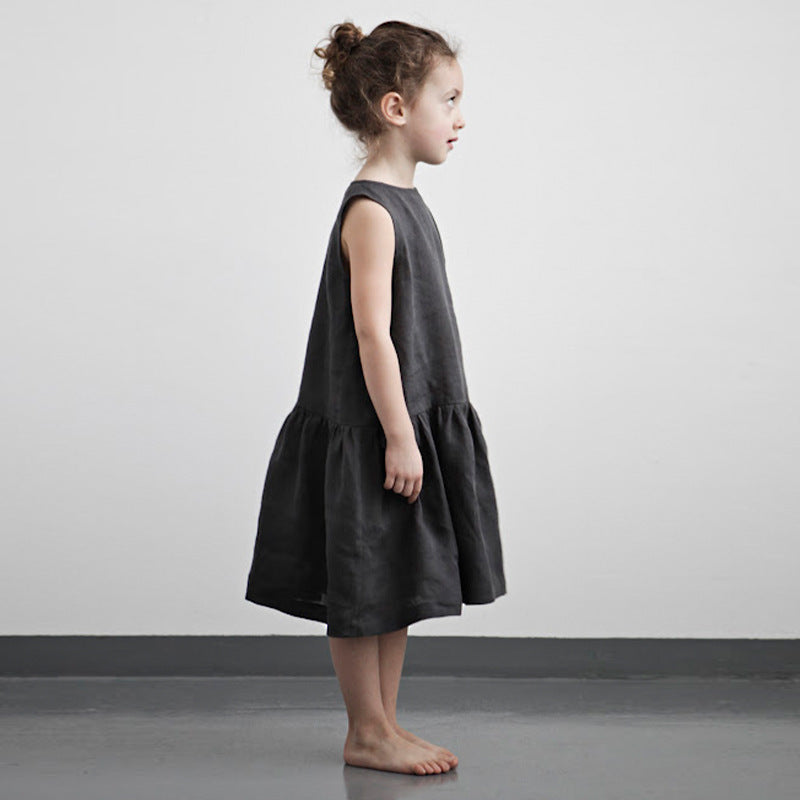 Girls Sleeveless Cotton Dress