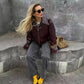 Zippered Leather Jacket